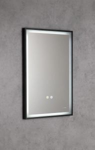 SORT lustro z oświetleniem LED 47x70cm, czujnik, folia przeciwmgielna, 3000-6500°K, czarny mat