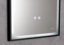 SORT lustro z oświetleniem LED 47x70cm, czujnik, folia przeciwmgielna, 3000-6500°K, czarny mat