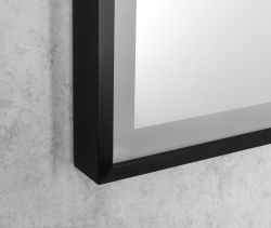 SORT lustro z oświetleniem LED 60x80cm, czujnik, folia przeciwmgielna, 3000-6500°K, czarny mat