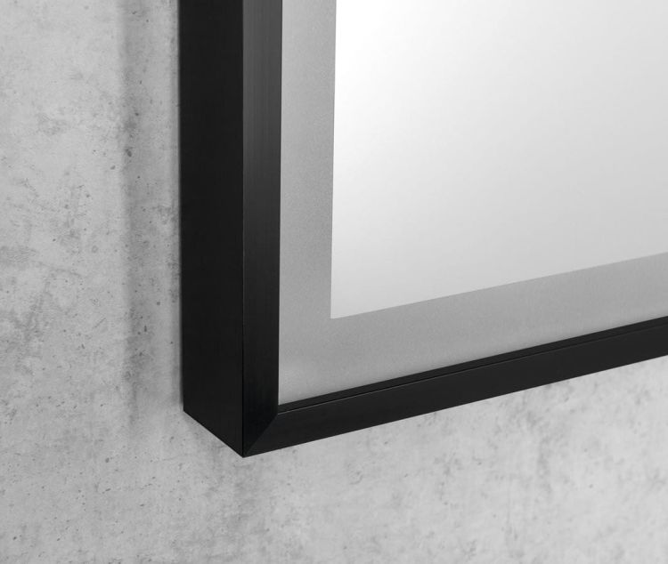 SORT lustro z oświetleniem LED 60x80cm, czujnik, folia przeciwmgielna, 3000-6500°K, czarny mat