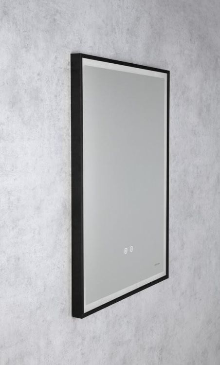 SORT lustro z oświetleniem LED 60x80cm, czujnik, folia przeciwmgielna, 3000-6500°K, czarny mat