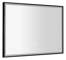 SORT lustro z oświetleniem LED 100x70cm, czujnik, folia przeciwmgielna, 3000-6500°K, czarny mat