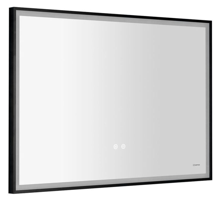 SORT lustro z oświetleniem LED 100x70cm, czujnik, folia przeciwmgielna, 3000-6500°K, czarny mat