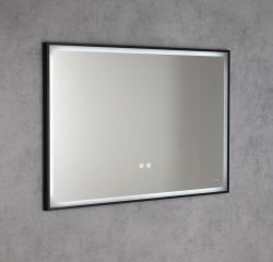 SORT lustro z oświetleniem LED 100x70cm, czujnik, folia przeciwmgielna, 3000-6500°K, czarny mat
