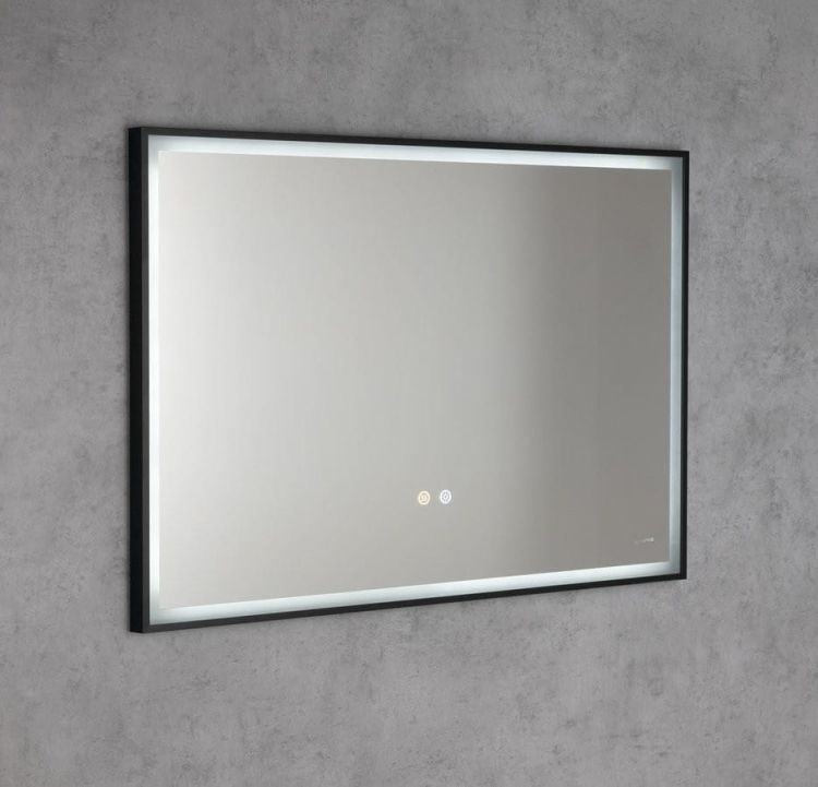 SORT lustro z oświetleniem LED 100x70cm, czujnik, folia przeciwmgielna, 3000-6500°K, czarny mat