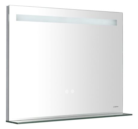 Przejdź do produktu BRETO lustro z oświetleniem LED i półką, 80x60cm, czujnik, folia anti-fog, 3000-6500°K
