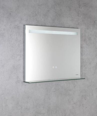 Przejdź do produktu BRETO lustro z oświetleniem LED i półką, 80x60cm, czujnik, folia anti-fog, 3000-6500°K