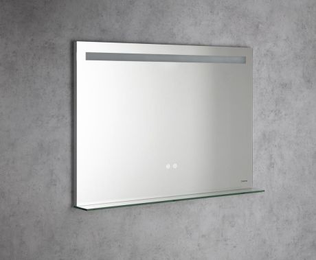Przejdź do produktu BRETO lustro z oświetleniem LED i półką, 100x70cm, czujnik, folia anti-fog, 3000-6500°K