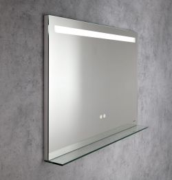 BRETO lustro z oświetleniem LED i półką, 100x70cm, czujnik, folia przeciwmgielna, 3000-6500°K