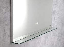 BRETO lustro z oświetleniem LED i półką, 100x70cm, czujnik, folia przeciwmgielna, 3000-6500°K
