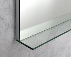 BRETO lustro z oświetleniem LED i półką, 100x70cm, czujnik, folia przeciwmgielna, 3000-6500°K