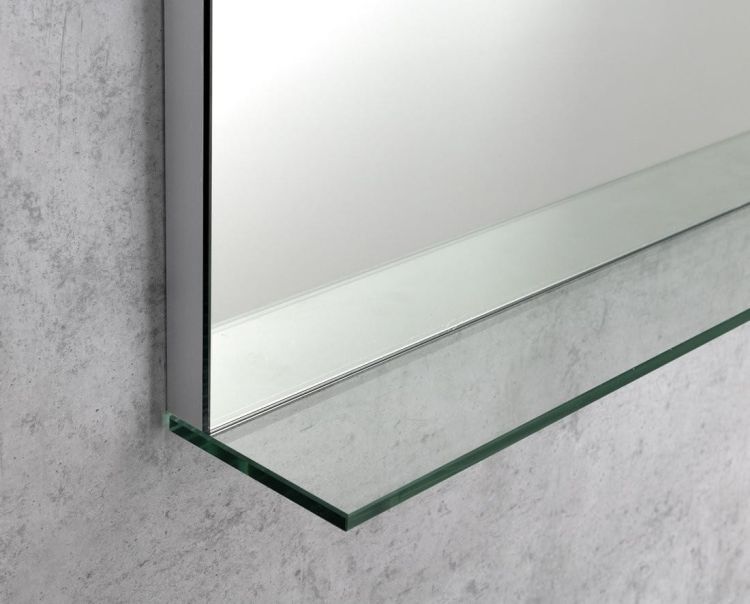 BRETO lustro z oświetleniem LED i półką, 100x70cm, czujnik, folia przeciwmgielna, 3000-6500°K