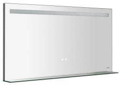 BRETO lustro z oświetleniem LED i półką, 120x60cm, czujnik, folia przeciwmgielna, 3000-6500°K