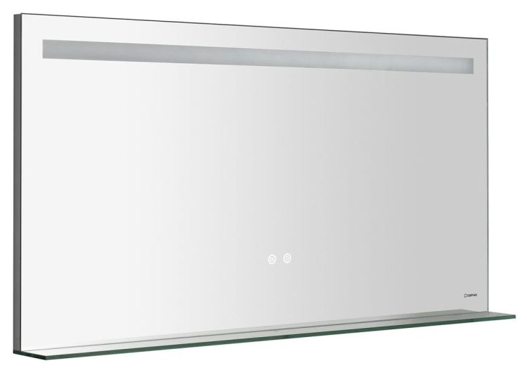 BRETO lustro z oświetleniem LED i półką, 120x60cm, czujnik, folia przeciwmgielna, 3000-6500°K