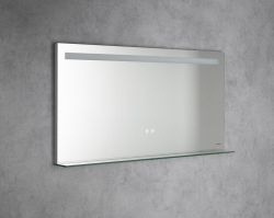 BRETO lustro z oświetleniem LED i półką, 120x60cm, czujnik, folia przeciwmgielna, 3000-6500°K