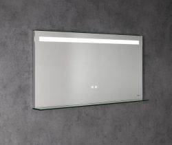 BRETO lustro z oświetleniem LED i półką, 120x60cm, czujnik, folia przeciwmgielna, 3000-6500°K