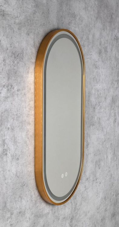 KEIRA lustro owalne z oświetleniem LED 45x90cm, czujnik, folia przeciwmgielna, 3000-6500°K, sunset
