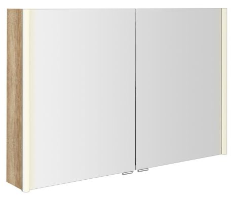 Przejdź do produktu ALIX szafka z lustrem, oświetlenie LED 106x70x17,5cm, dąb Alabama