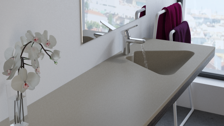 Umywalka na indywidualny wymiar z materiału Solid Surface z misą Delta SOL