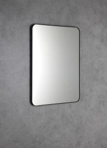 SHARON lustro podświetlane LED, 60x80cm, czujnik, folia przeciwmgielna, 3000-6500°K, czarny mat