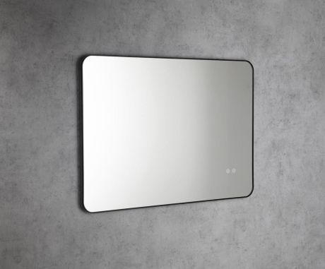 Przejdź do produktu SHARON lustro podświetlane LED, 100x70cm, czujnik, folia anti-fog, 3000-6500°K, czarny mat