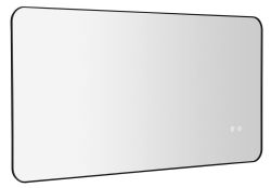 SHARON lustro podświetlane LED, 120x60cm, czujnik, folia przeciwmgielna, 3000-6500°K, czarny mat