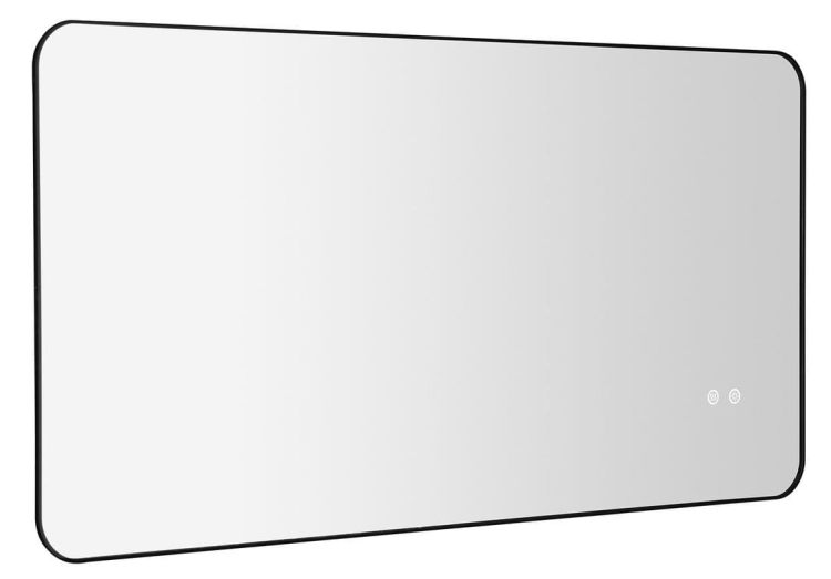 SHARON lustro podświetlane LED, 120x60cm, czujnik, folia przeciwmgielna, 3000-6500°K, czarny mat