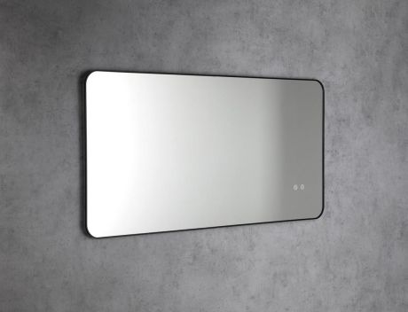 Przejdź do produktu SHARON lustro podświetlane LED, 120x60cm, czujnik, folia anti-fog, 3000-6500°K, czarny mat