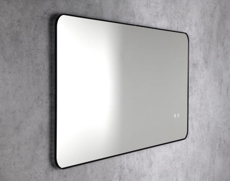 SHARON lustro podświetlane LED, 120x60cm, czujnik, folia przeciwmgielna, 3000-6500°K, czarny mat