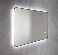 SHARON lustro podświetlane LED, 120x60cm, czujnik, folia przeciwmgielna, 3000-6500°K, czarny mat