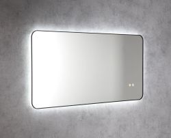 SHARON lustro podświetlane LED, 120x60cm, czujnik, folia przeciwmgielna, 3000-6500°K, czarny mat