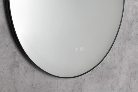 Przejdź do produktu SHARON lustro okrągłe podświetlane LED, ø 80cm, czujnik, folia anti-fog, 3000-6500°K, czarny mat