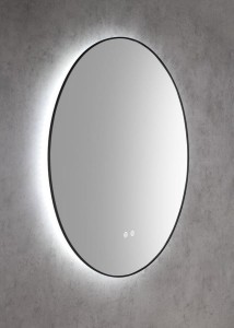 SHARON lustro okrągłe podświetlane LED, ø 80cm, czujnik, folia przeciwmgielna, 3000-6500°K, czarny mat