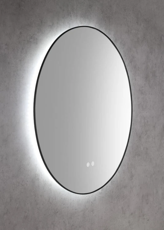 SHARON lustro okrągłe podświetlane LED, ø 80cm, czujnik, folia przeciwmgielna, 3000-6500°K, czarny mat
