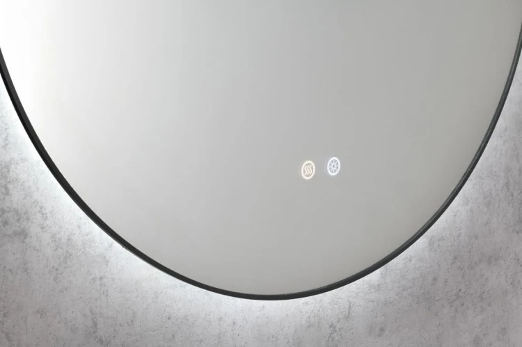 SHARON lustro okrągłe podświetlane LED, ø 80cm, czujnik, folia przeciwmgielna, 3000-6500°K, czarny mat