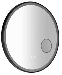 TARAN lustro okrągłe z oświetleniem LED, ø 70cm, lustro kosmiczne, czujnik, folia przeciwmgielna, 3000-6500°K, czarny mat