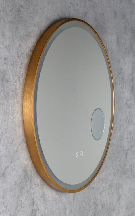TARAN lustro okrągłe z oświetleniem LED, ø 70cm, lustro kosmiczne, czujnik, folia przeciwmgielna, 3000-6500°K, sunset
