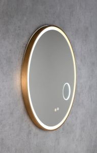 TARAN lustro okrągłe z oświetleniem LED, ø 80cm, lustro kosmiczne, czujnik, folia przeciwmgielna, 3000-6500°K, sunset