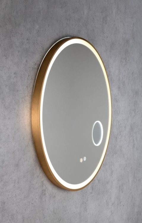 TARAN lustro okrągłe z oświetleniem LED, ø 80cm, lustro kosmiczne, czujnik, folia przeciwmgielna, 3000-6500°K, sunset