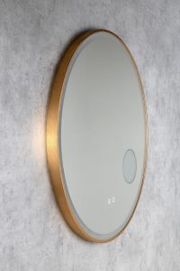 TARAN lustro okrągłe z oświetleniem LED, ø 80cm, lustro kosmiczne, czujnik, folia przeciwmgielna, 3000-6500°K, sunset