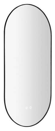 Przejdź do produktu SHARON owalne lustro podświetlane LED 45x90cm, czujnik, folia anti-fog, 3000-6500°K, czarny mat
