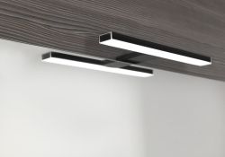 ERUPTA lustro z półką i LED oświetleniem 120x80x12cm, czarny mat