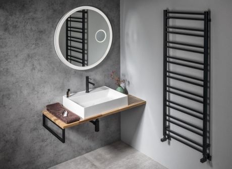 Przejdź do produktu FLOAT lustro okrągłe podświetlane LED, ø 80cm, lusterko kosmetyczne, IR czujnik, 3500-6500°K, biały