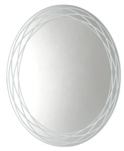 RINGO okrągłe lustro podświetlane LED ze wzorem, ø 80cm, folia przeciwmgielna, 2700°K