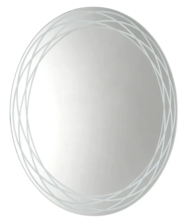 RINGO okrągłe lustro podświetlane LED ze wzorem, ø 80cm, folia przeciwmgielna, 2700°K