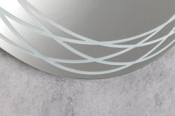 RINGO okrągłe lustro podświetlane LED ze wzorem, ø 80cm, folia przeciwmgielna, 2700°K