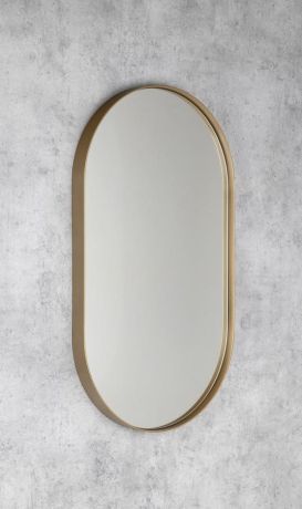 Przejdź do produktu PUNO Owalne lustro w ramie 40x70cm, złoty mat