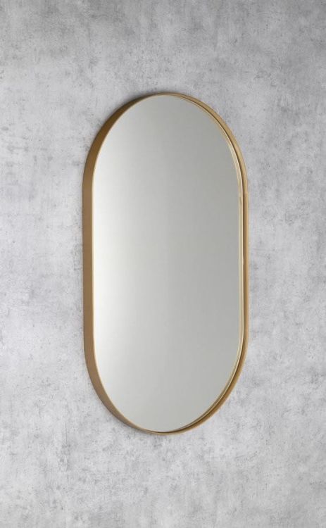 PUNO lustro w metalowej ramie 50x85cm, złoty mat
