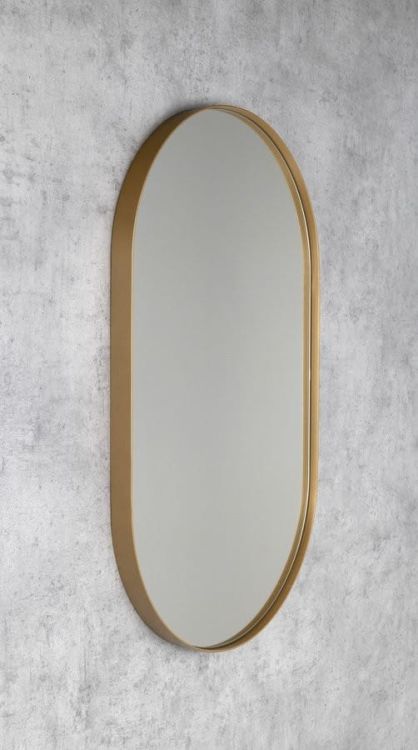 PUNO lustro w metalowej ramie 50x85cm, złoty mat
