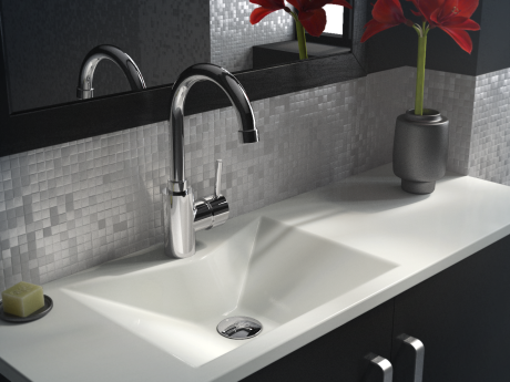 Przejdź do produktu  Umywalka na dowolny wymiar z materiałów Solid Surface z misą Cross SOL